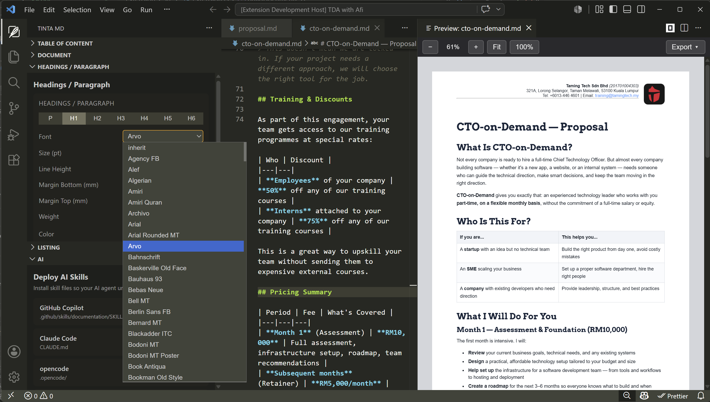 Tinta Markdown Publisher screenshot